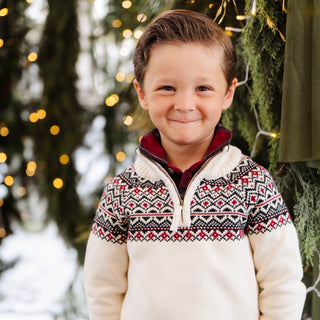 Organic Half Zip Ski Sweater - Baby - Glamourous Grace