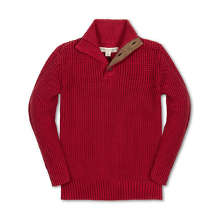 Organic Mix Stitch Mock Neck Sweater with Elbow Patches - Baby - By Baano