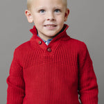 Organic Mix Stitch Mock Neck Sweater with Elbow Patches - Baby - Glamourous Grace