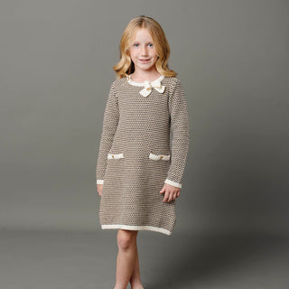 Organic Tweed Bow Sweater Dress - Baby - By Baano