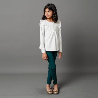 Button Cuff Ponte Pant - Baby - By Baano