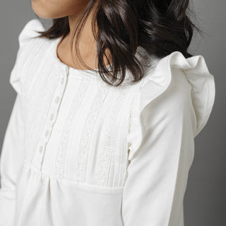 Organic Pintuck Flutter Knit Top - Baby - Glamourous Grace