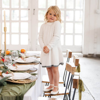 Organic Mock Neck Bow Detail Sweater Dress - Baby - Glamourous Grace