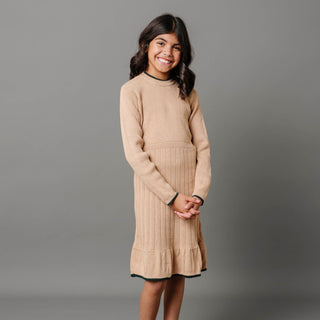 Organic Mock Neck Flounce Sweater Dress - Glamourous Grace