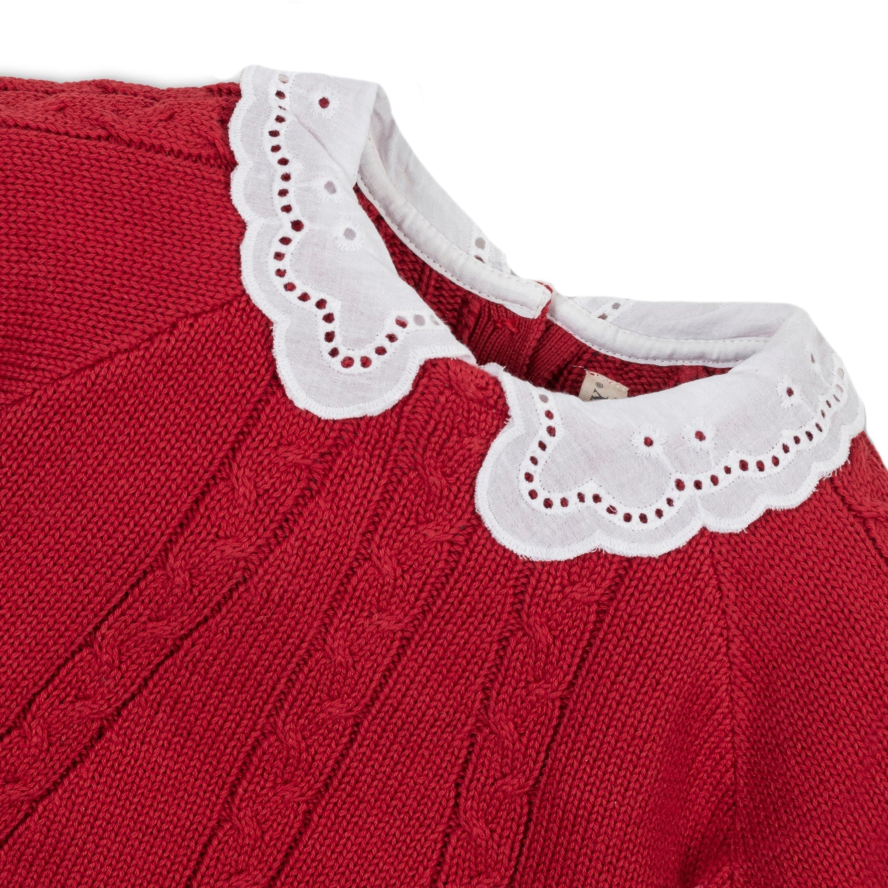 Organic Eyelet Collar Cable Sweater - Baby - Glamourous Grace