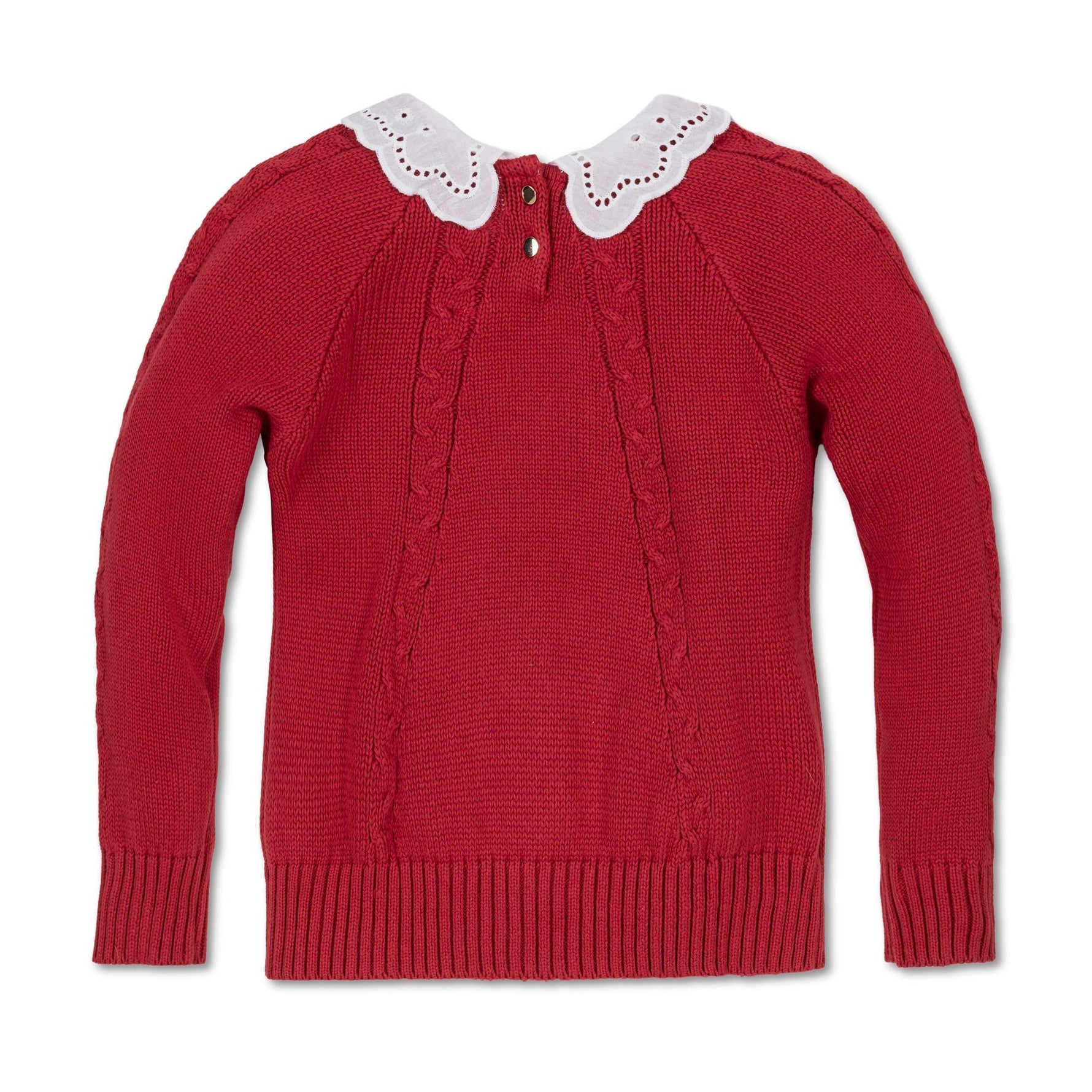 Organic Eyelet Collar Cable Sweater - Baby - Glamourous Grace