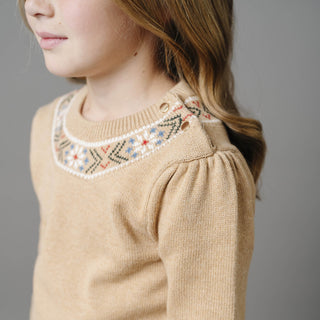 Organic Intarsia Trim Sweater - Baby - Glamourous Grace