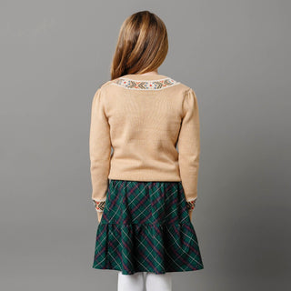 Organic Intarsia Trim Sweater - By Baano