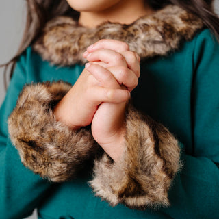 Long Sleeve Ponte Dress with Faux Fur - Baby - By Baano