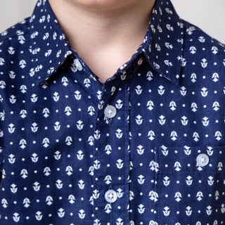 Linen Short Sleeve Button Down Shirt - Baby - By Baano