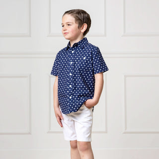 Linen Short Sleeve Button Down Shirt - Baby - By Baano