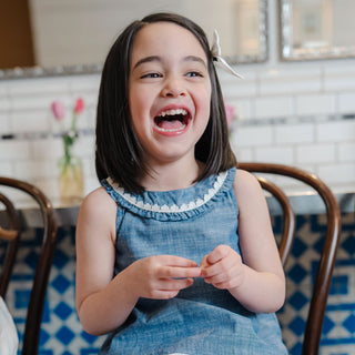 Organic Ruffle Collar Chambray Top - Baby - By Baano