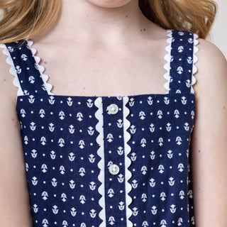 Scallop Trim Button Romper - Glamourous Grace