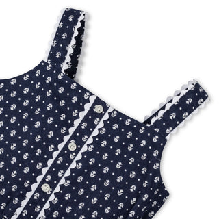Scallop Trim Button Romper - Glamourous Grace