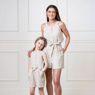 Button Front Halter Romper - By Baano