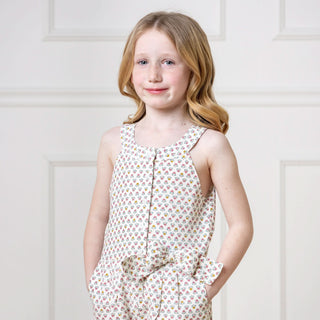 Button Front Halter Romper - By Baano