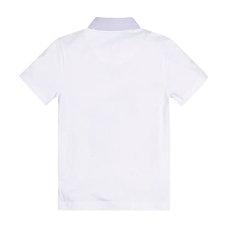 Organic Jersey Polo with Seersucker Trim Hope & Henry