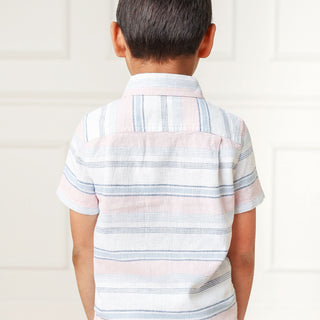 Linen Short Sleeve Button Down Shirt Hope & Henry