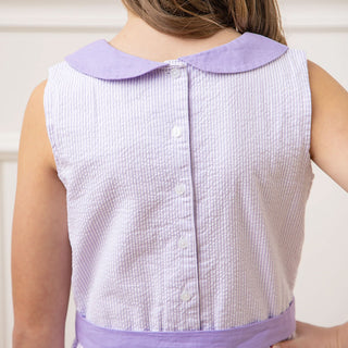 Organic Seersucker Peter Pan Collar Dress - Baby - By Baano
