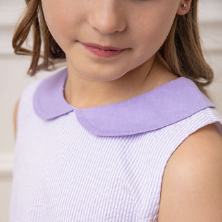 Organic Seersucker Peter Pan Collar Dress - Baby - By Baano