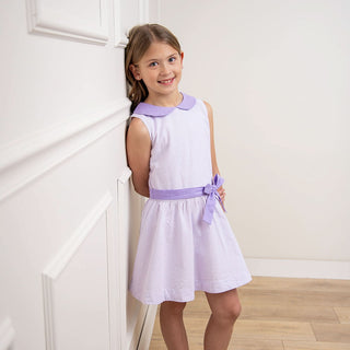 Organic Seersucker Peter Pan Collar Dress - Baby - By Baano