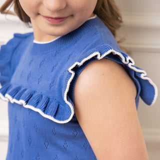 Ruffle Yoke Organic Sweater Dress - By Baano