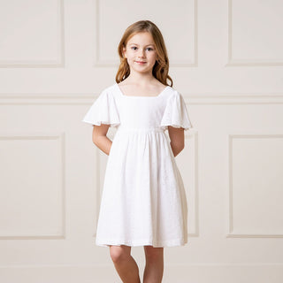 Flutter Sleeve Organic Empire Dress - By Baano