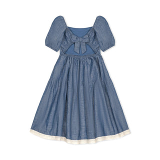 Crochet Trim Organic Chambray Dress - By Baano