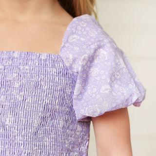Smocked Bubble Sleeve Dress - Glamourous Grace