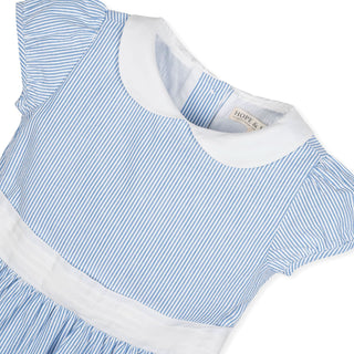 Organic Seersucker Peter Pan Collar Dress - By Baano