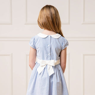 Organic Seersucker Peter Pan Collar Dress - By Baano