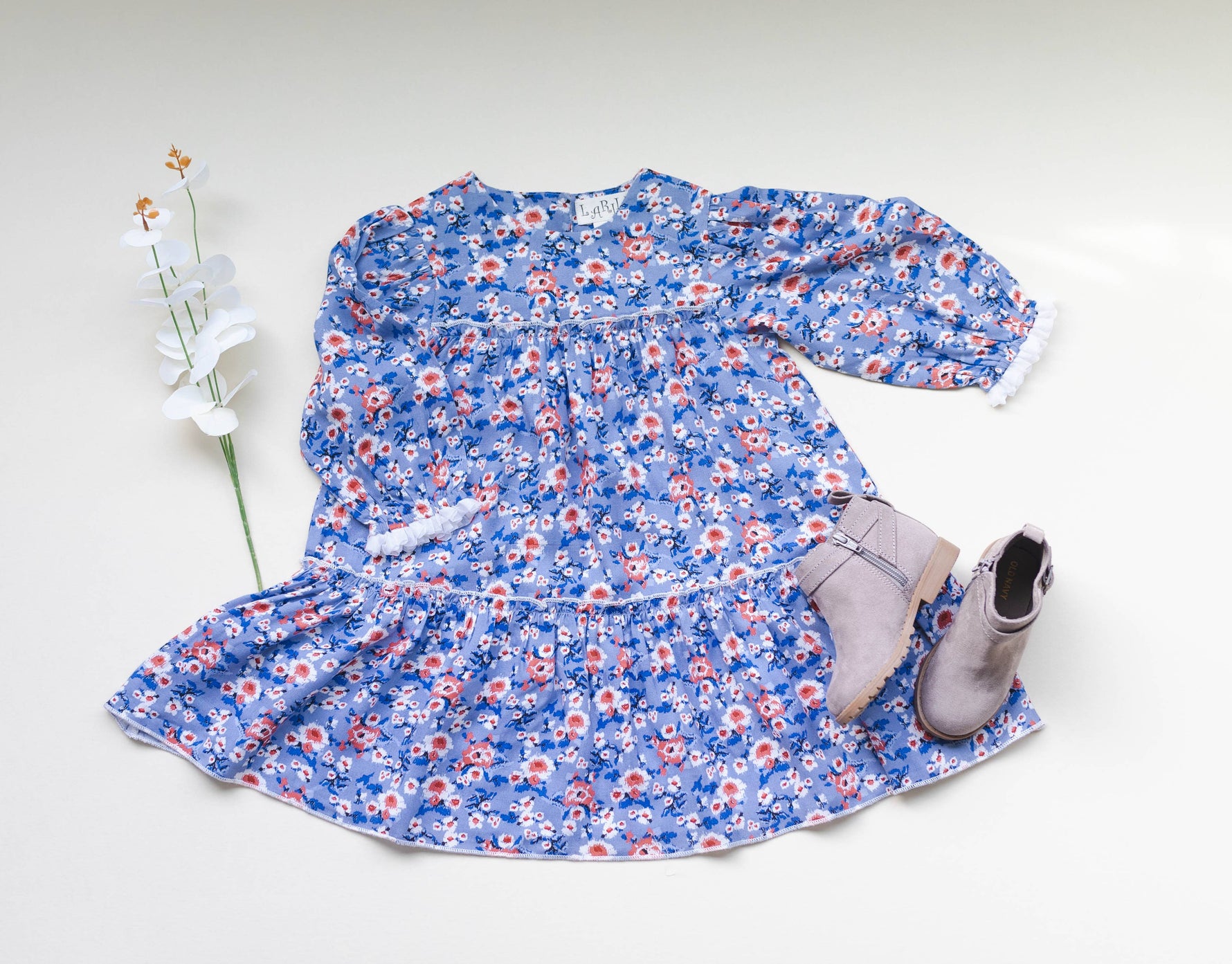 Blue Printed Flared Dress - By Baano