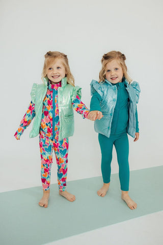 Turquoise Dot Puffer Vest