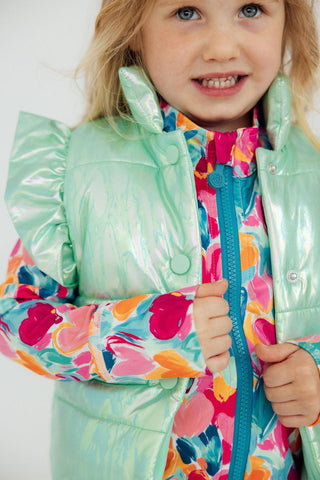 Mint Iridescent Puffer Vest
