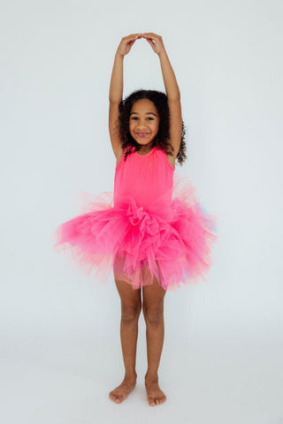 Neon Pink Tank Tutu Leotard