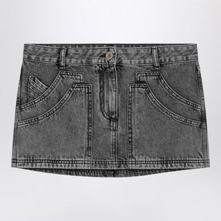 Black Denim Mini Skirt