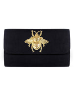 Avery Clutch - Black - XL Gold Charms