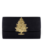 Avery Clutch - Black - XL Gold Charms