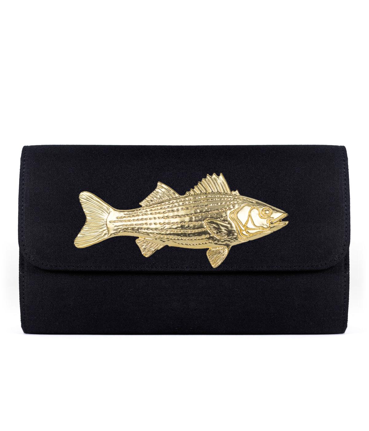 Avery Clutch - Black - XL Gold Charms