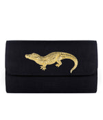 Avery Clutch - Black - XL Gold Charms