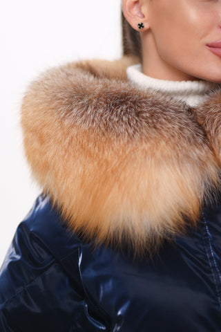 Genuine Red Fox Premium Down Fill Vinyl Parka - By Baano