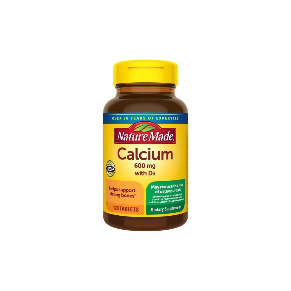 Nature Made Calcium 600 Mg With Vitamin D3, Dietary Supplement For Bone Support, 120 Tablets