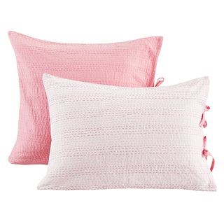 Hand Stitched Reversible Kantha Pillow Sham Pairs