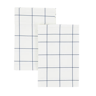 Grid Printed Cotton Percale Pillowcases