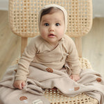 Whimsy Collection - Luxury 100% Cotton Knit Swaddle Baby Blanket Bleu La La