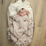 Whimsy Collection - Luxury 100% Cotton Knit Swaddle Baby Blanket Bleu La La