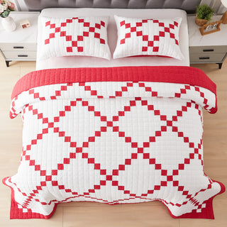 Irish Chain Patchwork Cotton Quilt Set