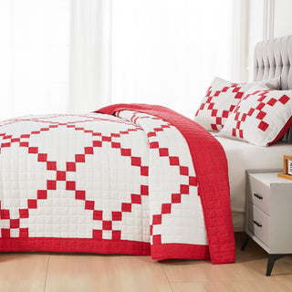 Irish Chain Patchwork Cotton Quilt Set