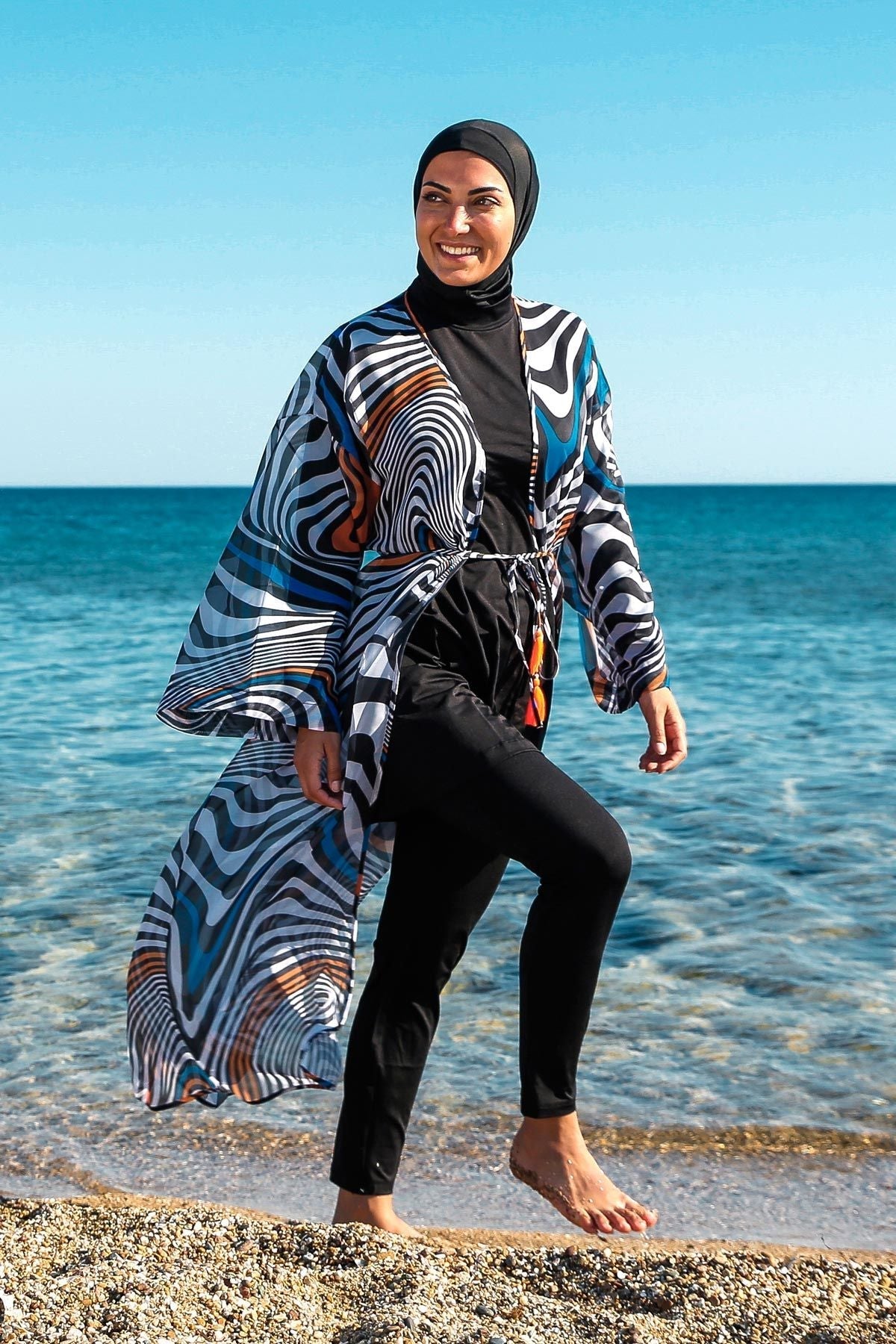 Colourful Pareo Kimono P2205 Marina Modest