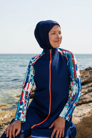 Woven Navy Burkini Modest Swimwear M2267 - By Baano